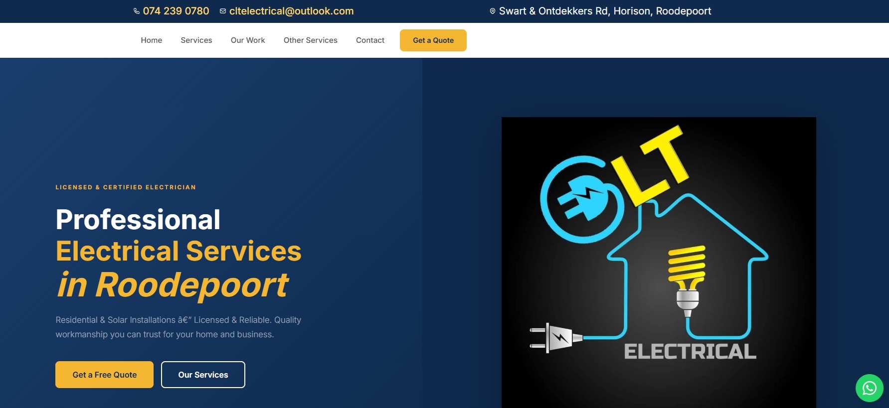 CLT Electric homepage preview