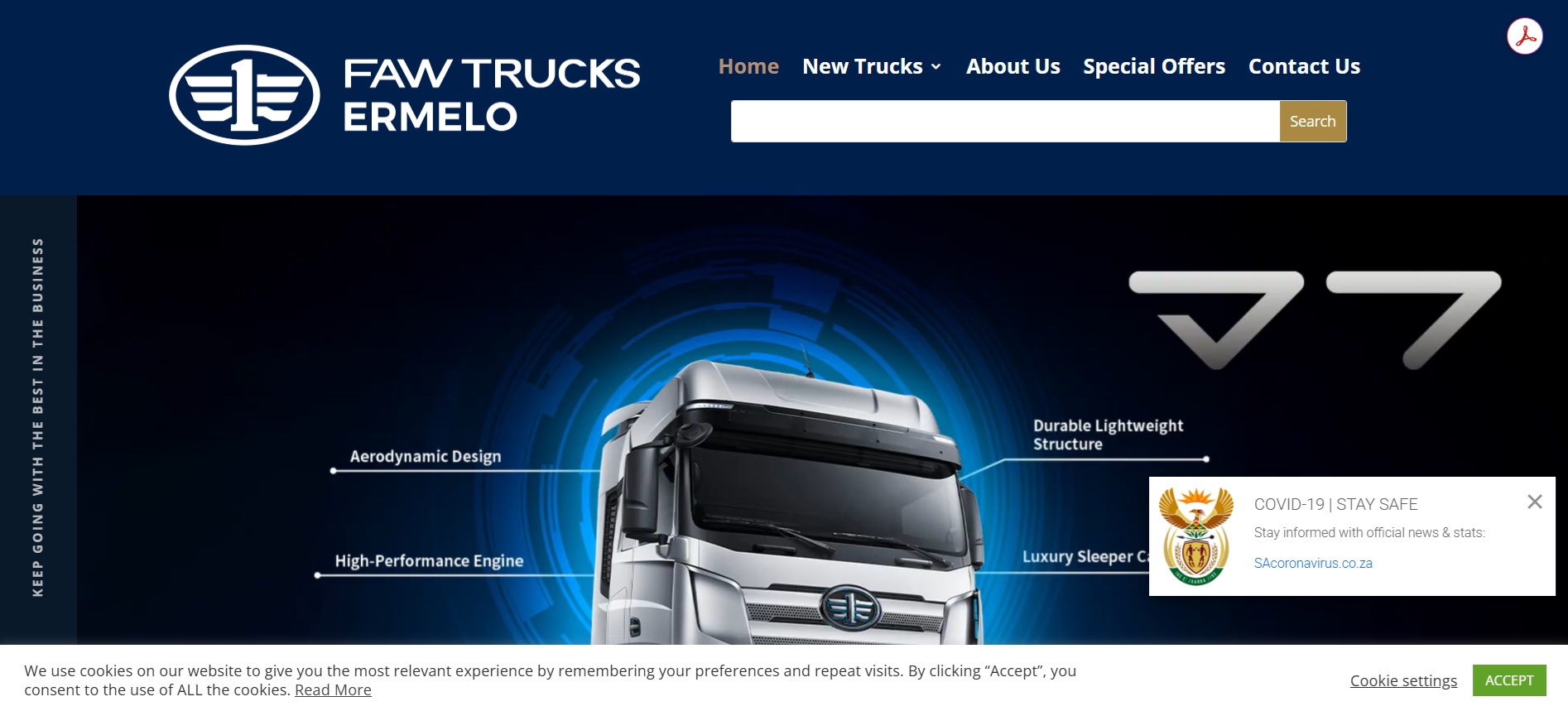FAW Ermelo homepage preview