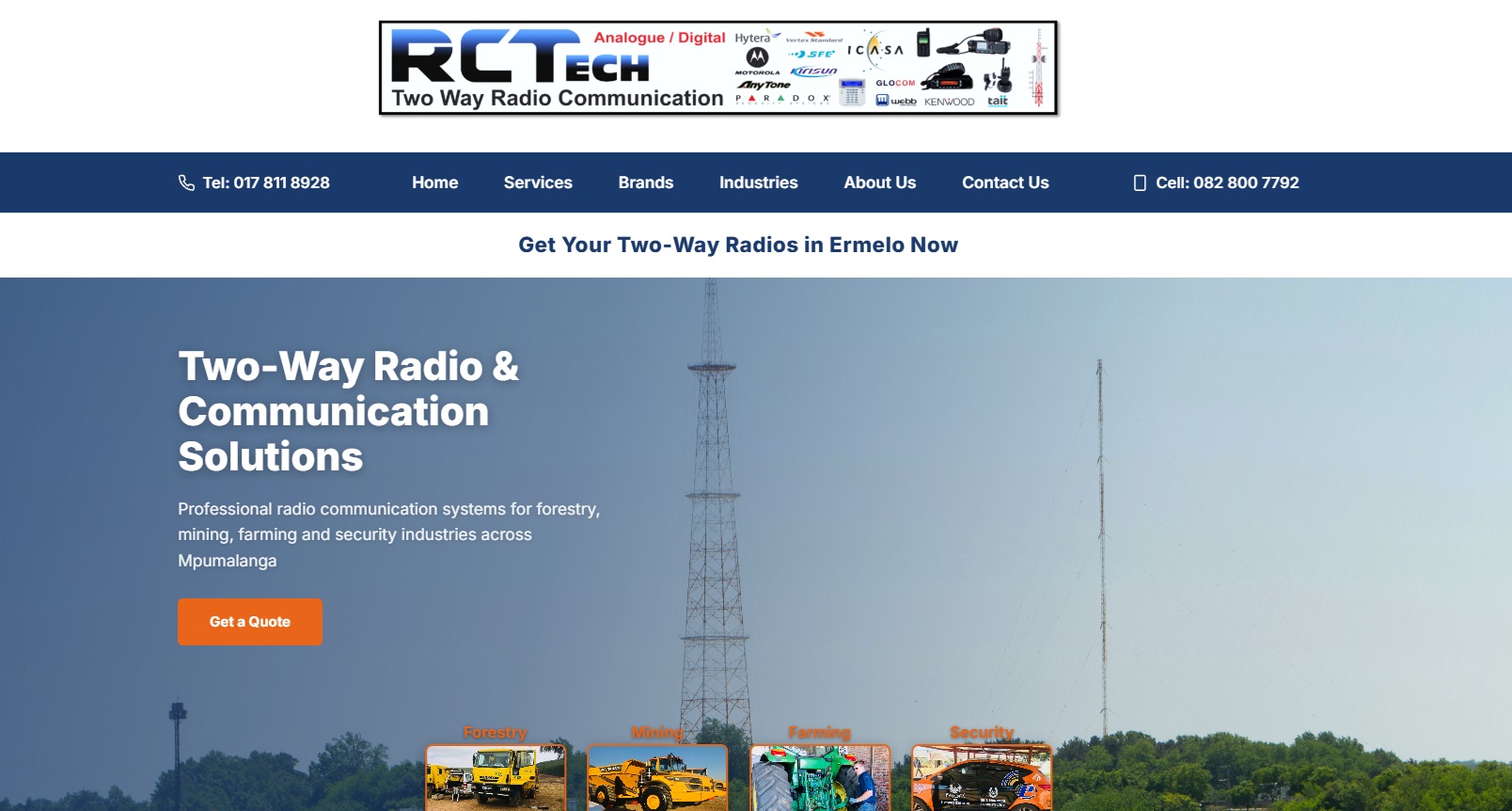 RCTech Two Way Radio Communication homepage preview